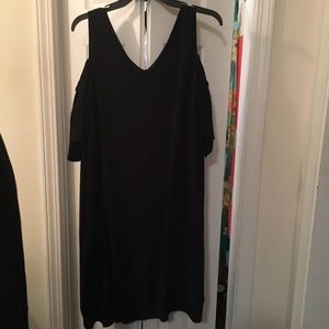 Black cold shoulder dress